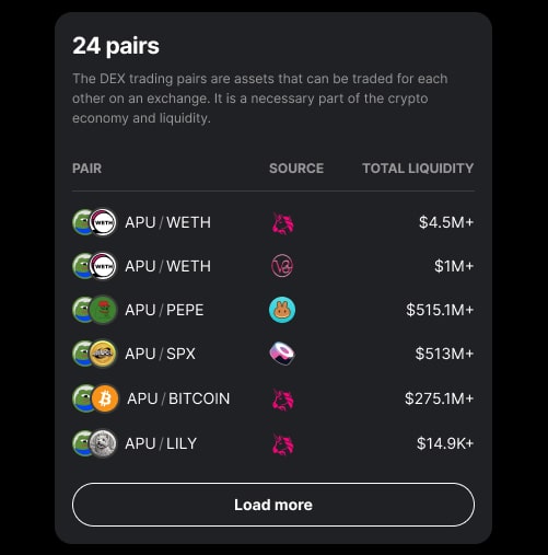 DEX pairs